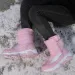 Novas botas de neve de inverno para tamanhos 31-42, comprimento médio, veet, quente e impermeável, calçados de algodão anti-esqui para crianças ao ar livre_voghion.com
