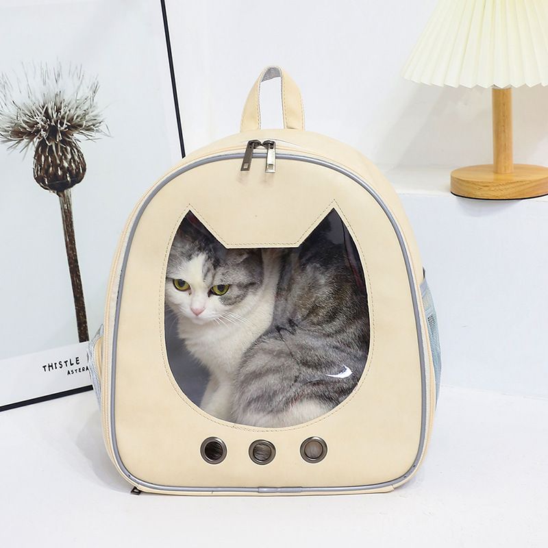 Supplies Double Shoulder New Light Transparent Pet Bag Large Space Comfortable And Breathable Cat Backpack_voghion.com