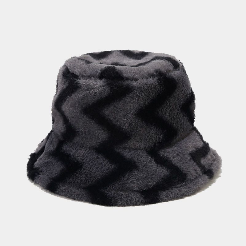 New Wavy Rabbit Fur Fisherman Men's Women's Autumn And Winter Outdoor Sunshade Warm Basin Hat_voghion.com