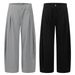 Pantaloni cargo jogger retrò a gamba dritta per uomo e donna - vestibilità comoda, polsini a coste, design multitasche, tessuto misto cotone, nero e grigio mélange_voghion.com