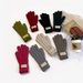 Solid color gloves, winter women's exposed finger mobile phone touch screen, knitted sweater, thickened warmth for_voghion.com