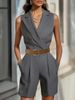 Dametøj Dametøj Ærmeløse shorts til forår og sommer Moderigtigt talje-slankende temperamentsdragt Damejumpsuit_voghion.com