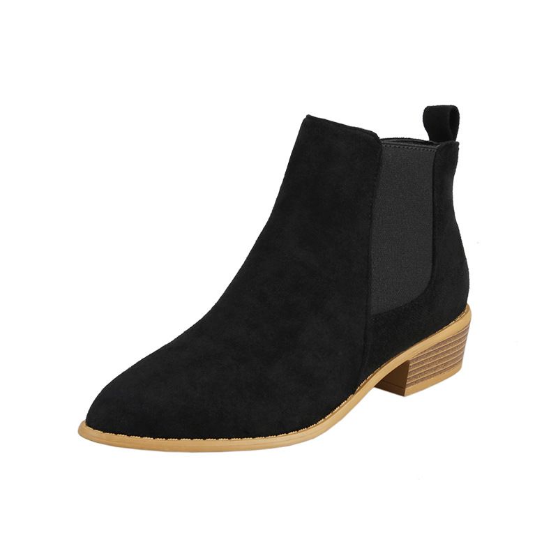 Bottes Martin courtes à talon épais et à lacets en daim pointu pour femmes, nouvelle collection, taille femme_voghion.com