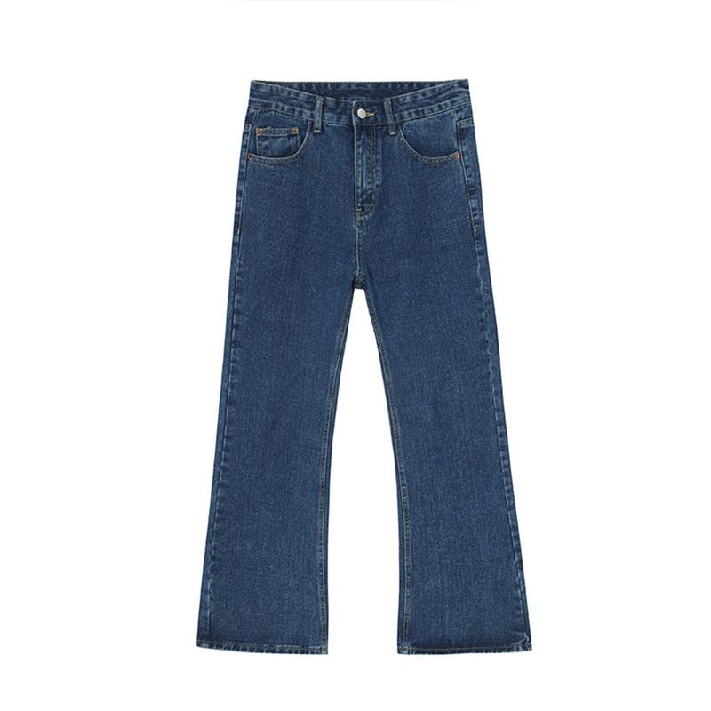 EF JEANS | 2023 New Product, Straight Versatile Solid Color Jeans, The Same For Men And Women, Non-elastic, Slightly Pulled Dark Blue_voghion.com
