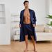 Yaoting Men's Solid Color Homewear Bathrobe Shorts Set Thin Pajamas TZ3194_voghion.com