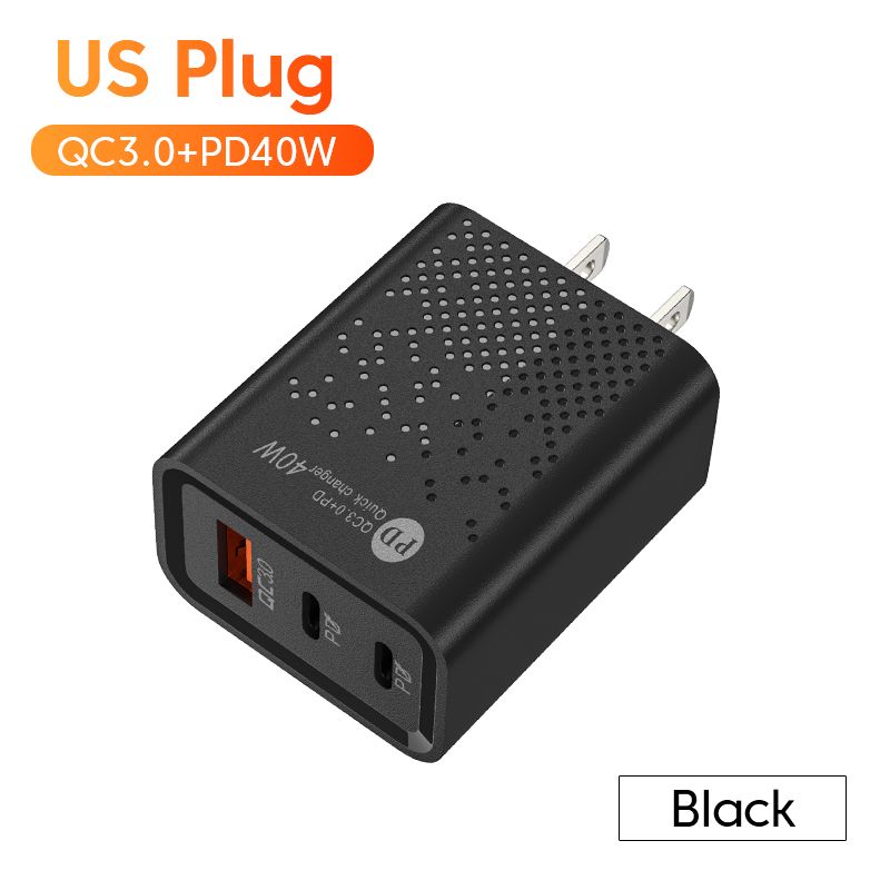 3-poorts Acgicea USB C-oplader Snellaadoplader C-type mobiele telefoonoplader PD-muuradapter geschikt voor S-type_voghion.com