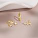 Goldene Ohrstecker-Sets für Damen, 3-teilig, Huggie-Creolen, Stapelbar für mehrere Ohrlöcher, hypoallergen, 925er Sterlingsilber_voghion.com