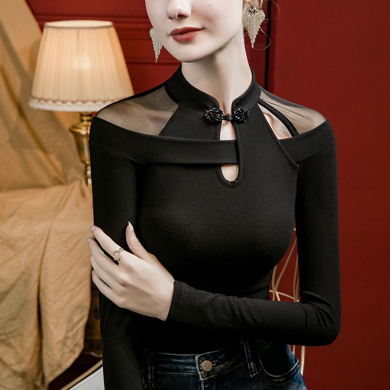 Women's slim autumn new autumn and winter bottoming shirt_voghion.com
