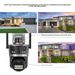 Telecamera di rete wireless HD WiFi icsee 3-eye a tre schermi da 8 MP, a colori, per esterni, con telecomando per telefono cellulare, panoramica a 360°_voghion.com