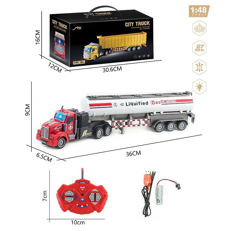 Children's toy remote control car semi-trailer engineering truck truck rescue truck Forklift sanitation fire truck_voghion.com