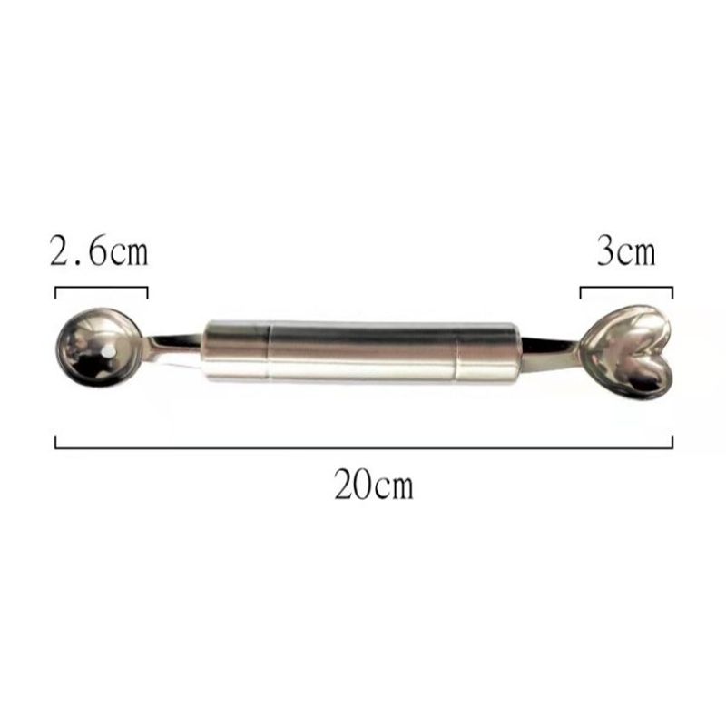 Stainless Steel Fruit Baller - Dual-End Melon Scoop & Carving Tool For Watermelon/Fruit Platters (Professional Wave-Edge Design)​_voghion.com