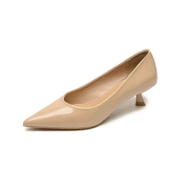 Französischer Katzenabsatz, spitze Einzelschuhe, Damen-Stiletto-Arbeitsschuhe, leichtes Mundtemperament, High Heels, weiche Sohle_voghion.com