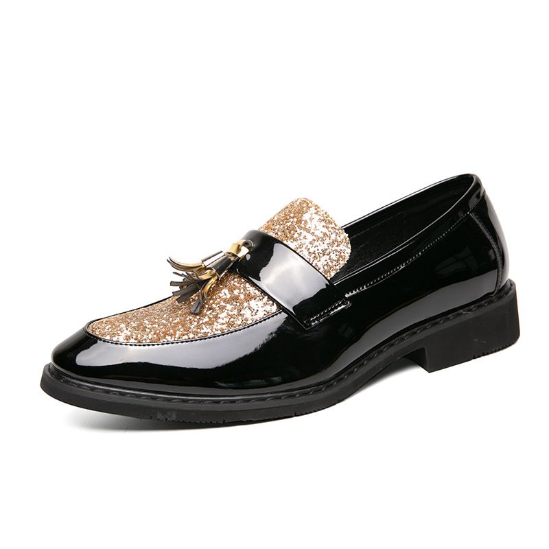 Ongeëvenaarde kwaliteit Britse stijl Su Le Fu Trendy herenjurk met één voet, zakelijke casual leren schoenen, avondschoenen met pailletten_voghion.com
