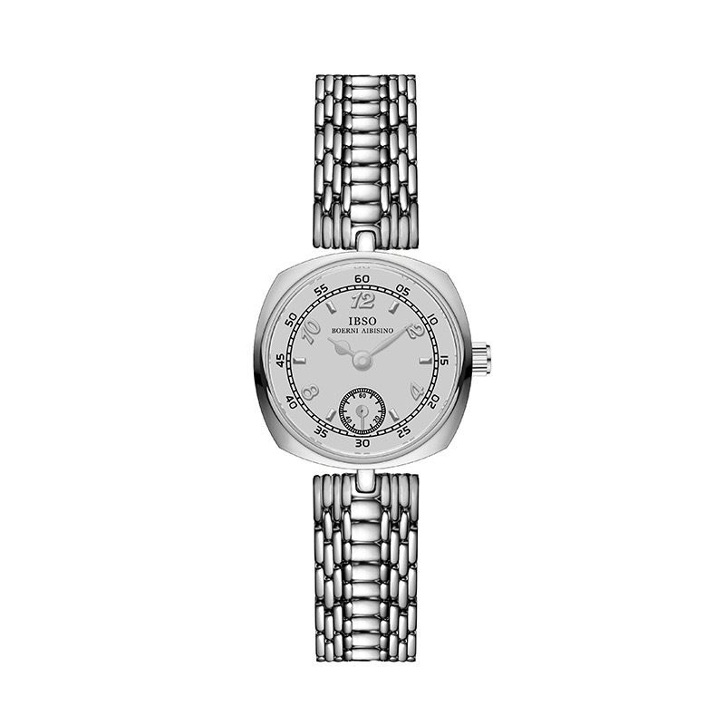 IBSO 1050 Nuovo orologio da donna alla moda con cinturino in acciaio e quadrante indipendente dei piccoli secondi_voghion.com
