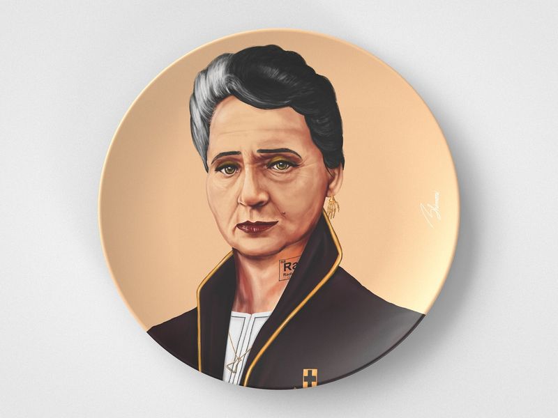 Marie // 10" Round Plate // Science Gift Idea_voghion.com