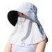 Protezione solare LazyZoom con protezione per il collo, visiera staccabile, protezione UV, cappello da pescatore a tesa larga, cappello parasole per_voghion.com