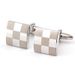 Quadratisch karierte laserkarierte Manschettenknöpfe für Herren, Umschlagmanschette, Manschettenknöpfe_voghion.com