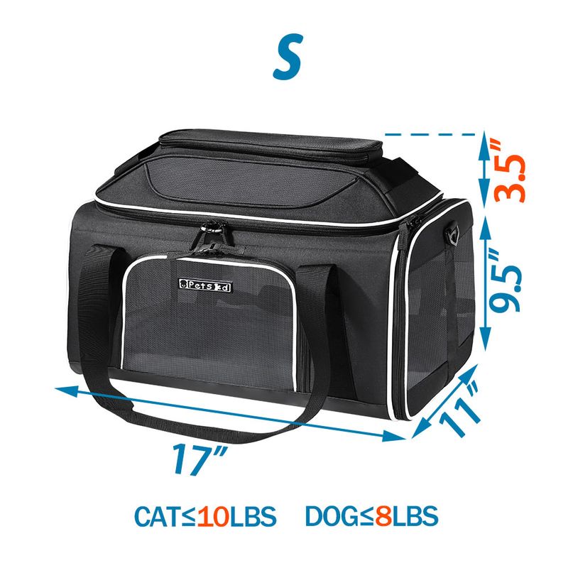 Petskd Pet Carry Bags Top Extension Soft-sided Portable Dog Carrier Bag Foldable Breathable Travel Airline Approved Cat Bag_voghion.com