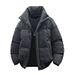 American Short Cotton Jacket For Men Winter Matte Melard Style Stand Collar Coat Trendy Brand High-end Feel_voghion.com