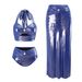 Women's Clothing Swimsuit New Fog Blue Shiny Deep V Halter Neck Pearl One Piece Swimsuit Female_voghion.com