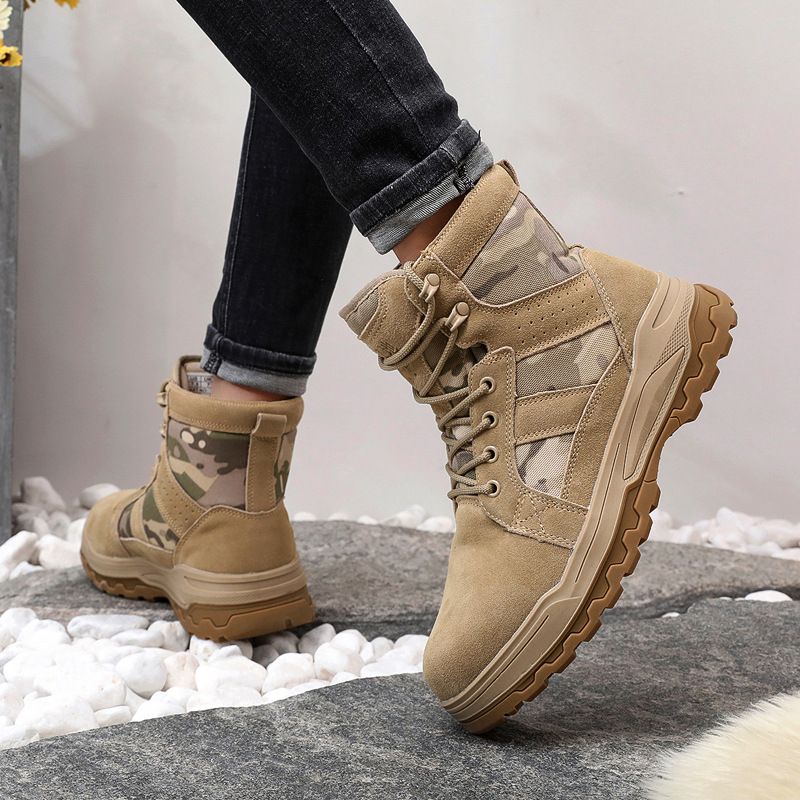 Men's wool snow boots men's padded thickened warm cotton shoes fur one high-top cold boots_voghion.com