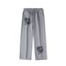 "Retro Hip-Hop Joggers – Jogginghose mit Graffiti-Stickerei in Schwarz/Grau meliert (M-XXL)"_voghion.com