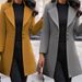 Women's Slim Fit Wool Blend Trench Coat – Elegant Long Sleeve Double-Breasted Overcoat For Fall & Winter_voghion.com