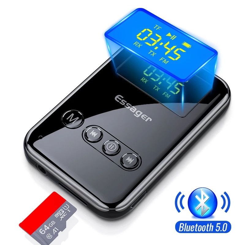 Bluetooth 5.0 Sender Empfänger 3,5mm Jack Aux Audio Wireless Adapter Für PC TV Kopfhörer Auto Bluetooth Empfänger_voghion.com