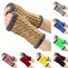 Unisex Fleece gloves Knitted figure-eight twist fingerless gloves Short warm cuff with fleece gloves_voghion.com