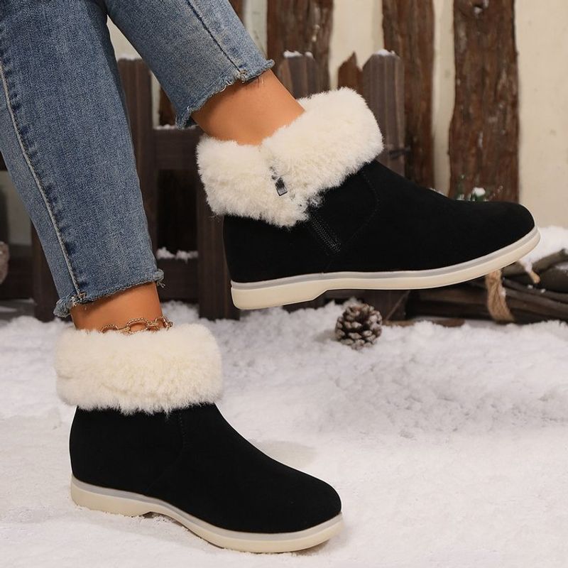 Big size snow boots women's new autumn and winter snow boots with wool and wool thick cotton boots cotton shoes_voghion.com