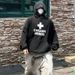 Men's Clothing Korean Version Of The Cross Print Washed Old Casual Loose Hooded Pullover Sweater Men's Vibe Style_voghion.com