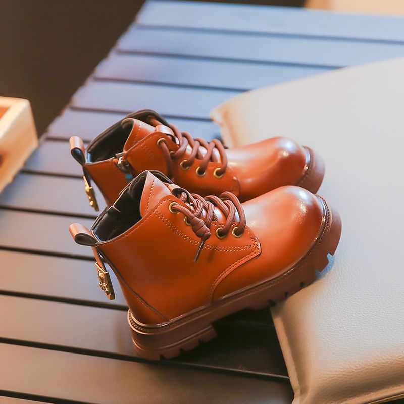  Children's Martin boots 2023 winter plush two cotton British style_voghion.com