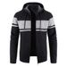Veste pull à capuche doublée polaire pour homme – Pull zippé coupe slim avec motif color block_voghion.com
