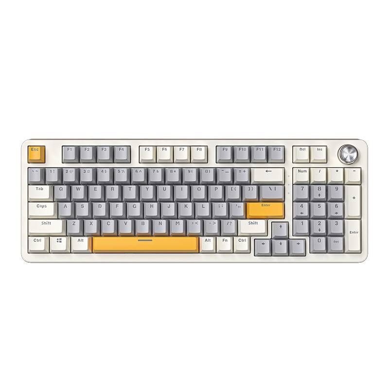 Tastatură mecanică duplex cu structură mixtă de 90% GARNITURĂ, cu butoane multimedia, pentru jocuri, cu 5 straturi de căptușeală și butoane (comutator LEOBOG Reaper)_voghion.com