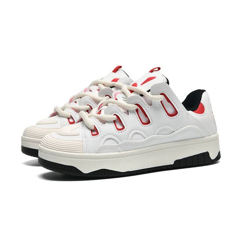 Fashion Sneakers Women's Artificial PU Splicing Low Help Lace-Up Breathable Non-Slip Wear-Resistant Running Shoes 35-40_voghion.com