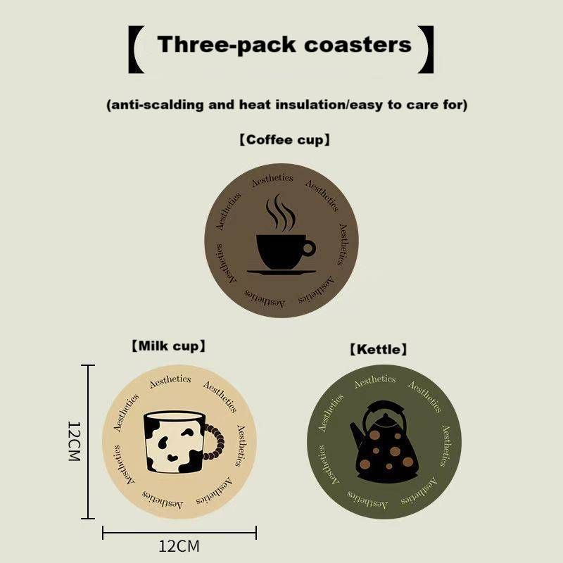 Table Mat Anti-scalding Mat Insulation Mat Vegetable Mat Bowl Mat Placemat Plate Mat Round Absorbent Quick-drying Tea Coaster Home Use_voghion.com