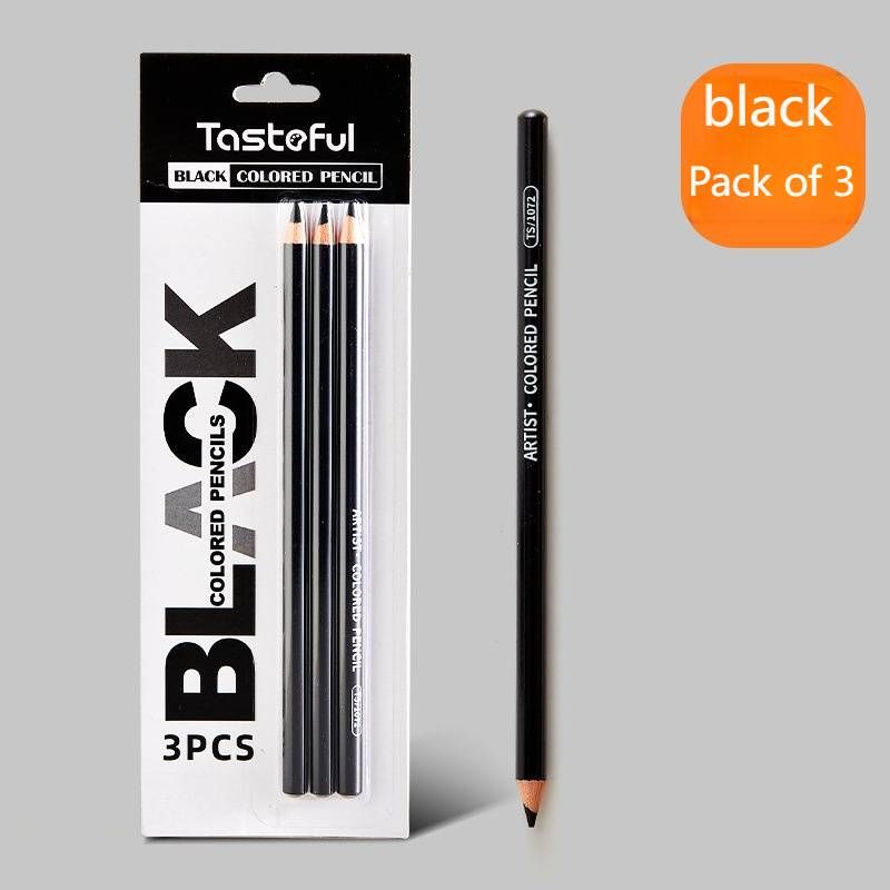 Professional Black & White Sketch Pencils For Students - Extra Soft Lead, 3-Pack, Ideal For Quick Sketching And Art Classes_voghion.com