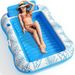 PVC Inflatable Pool Float For Two - Sunbathing Lounge With Headrest & Cup Holders (Leaf & Heart Design Heavy-Duty For Adults)_voghion.com