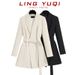 Women's Clothing high end temperament slim belt suit tops _voghion.com