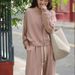 Audday Casual Lazy Style Petite Two-Piece Set Thin Zip-Up Sweatshirt Jacket Fashionable Long Pants Suit For Women_voghion.com