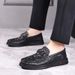 ct Suitable For All Seasons Doudou 2025 Spring New Cowhide High-end Loafers Business Men's Casual Leather Crocodile Pattern Single Shoes_voghion.com