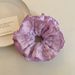 Pacco di capelli viola dolce doppio pizzo per ragazze stile coreano, elastico per capelli con corda_voghion.com