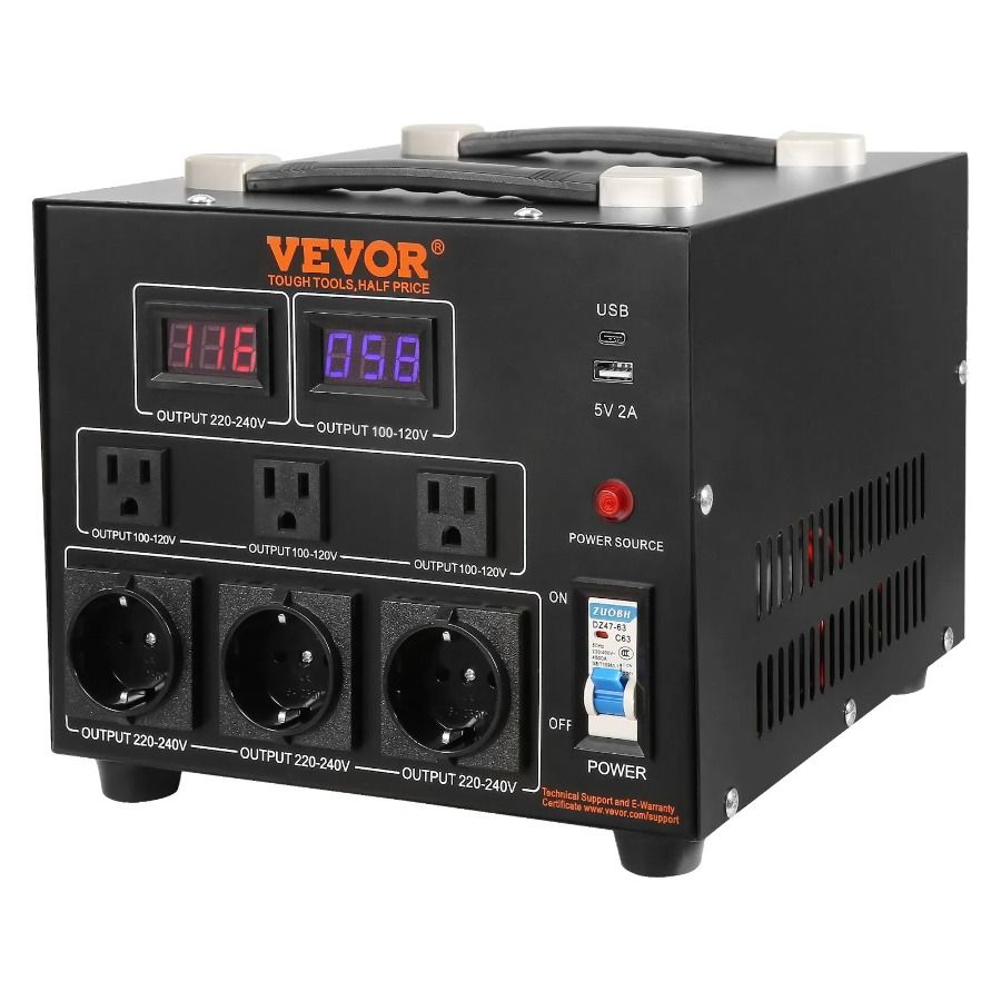 Convertitore da 110 Volt a 220 Volt, trasformatore da 220 Volt, trasformatore da 5000 W, convertitore da 110 Volt a 220 Volt, convertitore da 2 ..._voghion.com