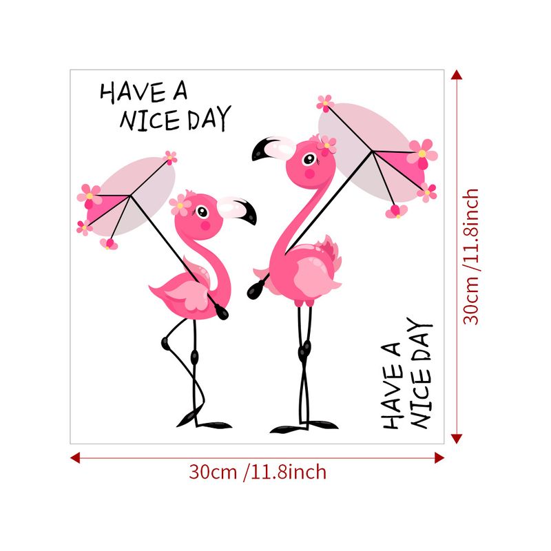 Abstract flamingo self-adhesive toilet CH81188PVC frosted bathroom decoration wall sticker_voghion.com