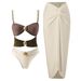 Maillot de bain deux pièces pour femme, ensemble de maillot de bain moulant en mousseline de soie_voghion.com