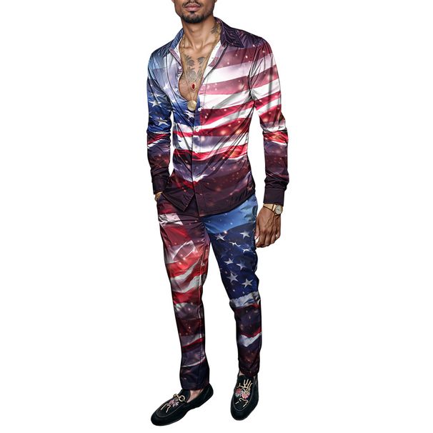 2025 Frühjahr/Sommer Herrenhemd-Set, Zweiteiler, Herren-Luxus, leichte Party, hochwertige Modekleidung_voghion.com