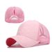 Cappellino da baseball con coda di cavallo, regolabile, da donna, con chignon spettinato, nero, rosa, per ragazze, casual, in cotone, con snapback, estivo, in rete_voghion.com
