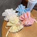 Sweet Big Curly Hair Rough Handmade Flower Pullable Bun Small Nylon Hairband_voghion.com