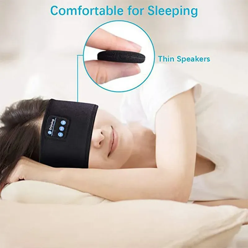Casque d'écoute sans fil Bluetooth, bandeau de sport élastique sur l'oreille, écouteurs, musique, masque pour les yeux de sommeil, écouteurs sans fil_voghion.com