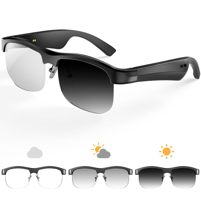 Elecfusion Smart Glasses: UV400 Polarized, Anti-Blue Light, Color-Changing Lenses, Voice Assistant, Stereo Sound, Clear Calls, Lightweight_voghion.com